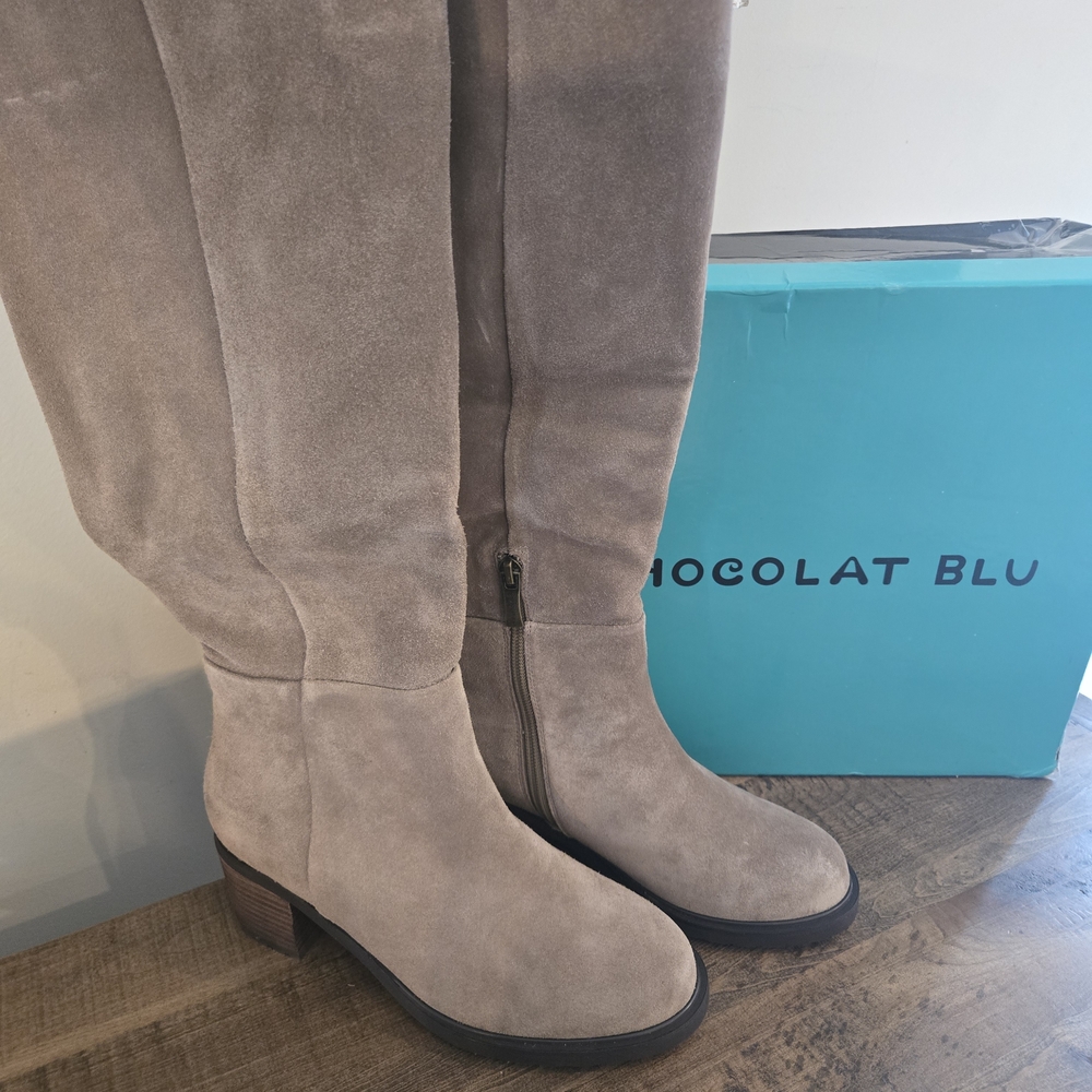 Chocolat Blu Ninna Taupe Suede Boots Size 38